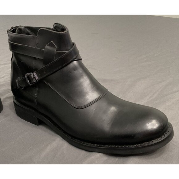 FRYE Rugged STONE CROSS STRAP Short Oil Resistant BLACK LEATHER BOOT 8.5 D - Picture 6 of 16